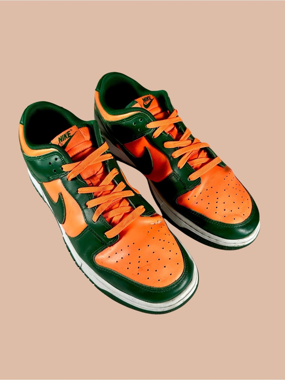 Nike Men’s Dunk Low ‘Miami Hurricane’  Retro Sneakers